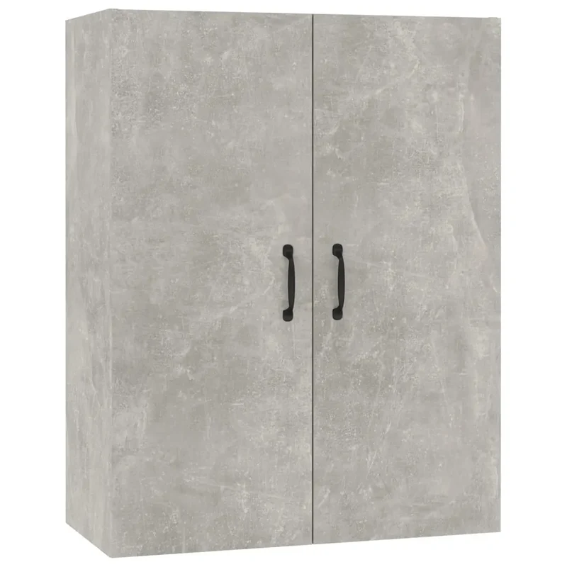 Armoire suspendue murale contemporaine 69,5 x 34 x 90 cm grand espace de rangement en bois gris béton 02_0048019
