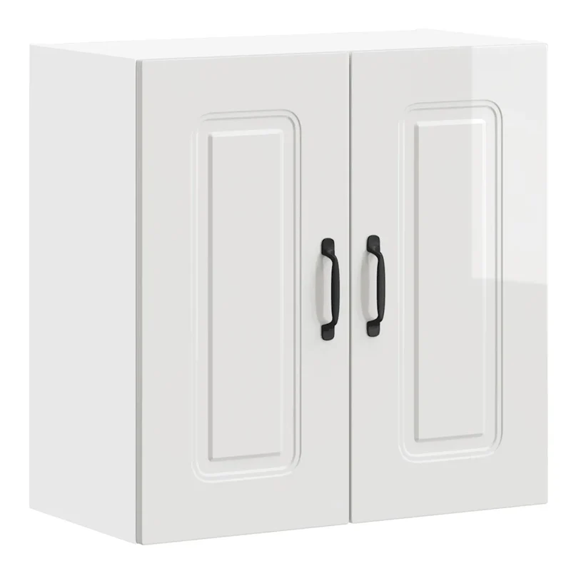 Armoire murale de cuisine ergonomique blanche finition mate 60 x 31 x 60 cm en bois d'ingénierie blanc brillant 02_0049984