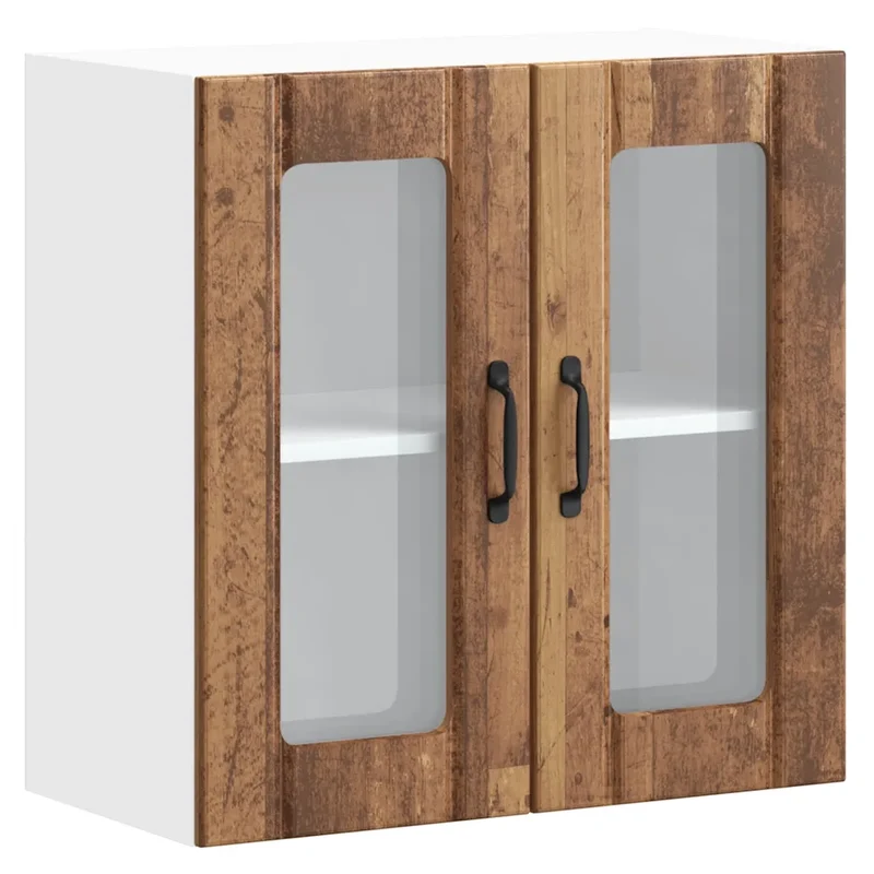 Armoire murale de cuisine design ancien optimisée rangement 60 x 31 x 60 cm en bois ancien 02_0050230