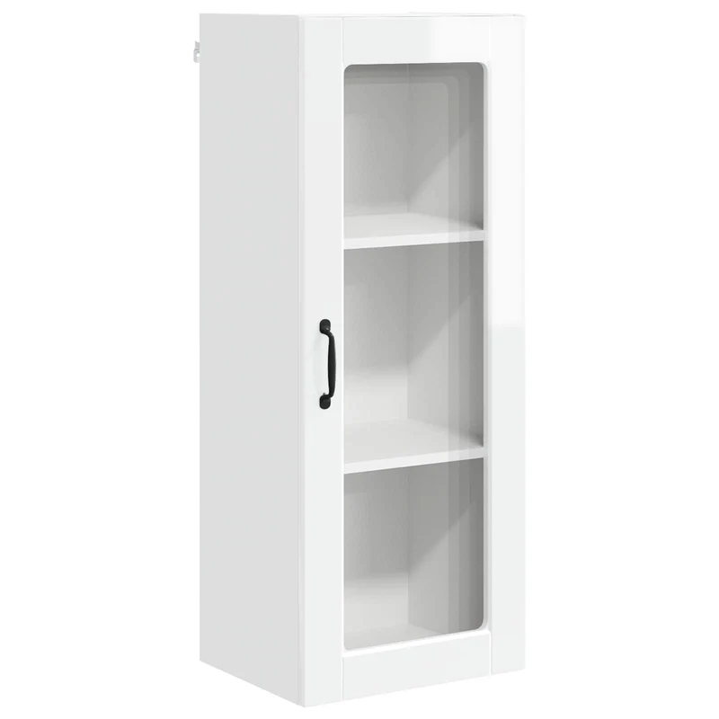 Armoire de cuisine moderne murale rangement pratique 40 x 31 x 100 cm en bois d'ingénierie blanc brillant 02_0054442
