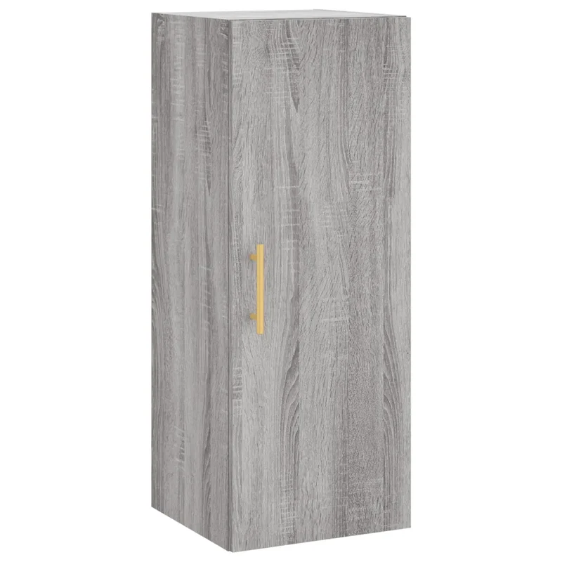Armoire murale élégante pratique rangement 34,5 x 34 x 90 cm en bois d'ingénierie gris 02_0048659