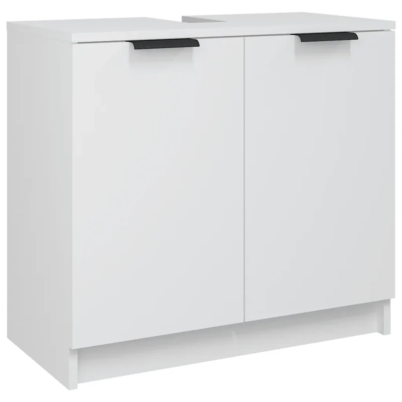 Armoire de salle de bain pratique avec espace de rangement 64,5 x 33,5 x 59 cm en bois d'ingénierie blanc 02_0047989