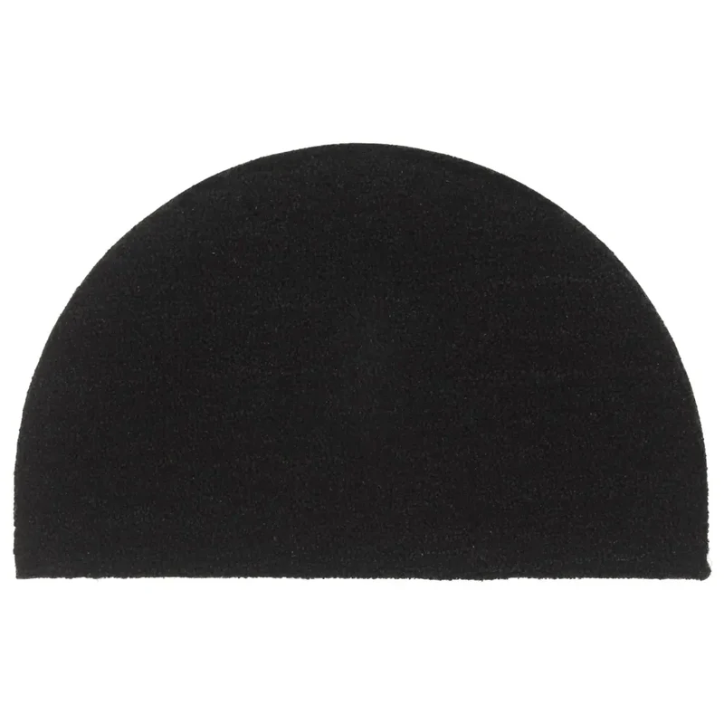 Tapis de porte demi-rond 50 x 80 cm antidérapant durable intérieur extérieur en fibre de coco noir 02_0046164