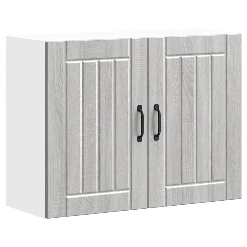 Armoire murale de cuisine grande capacité design pratique 80 x 31 x 60 cm en bois d'ingénierie sonoma gris 02_0050178