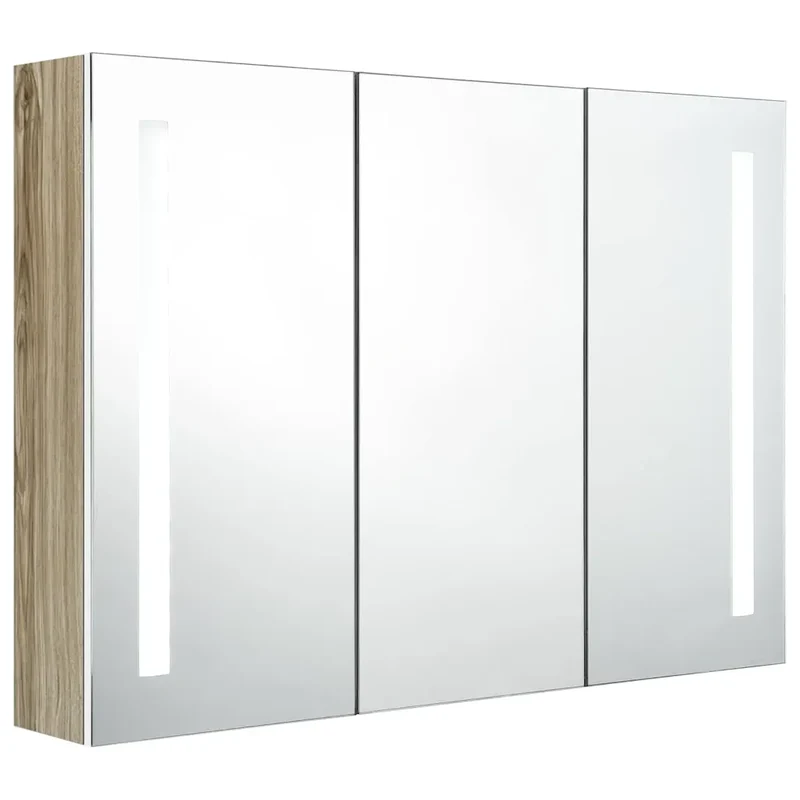 Armoire de salle de bain à miroir LED moderne 89 x 14 x 62 cm écoénergétique design contemporrain en MDF blanc 02_0046751