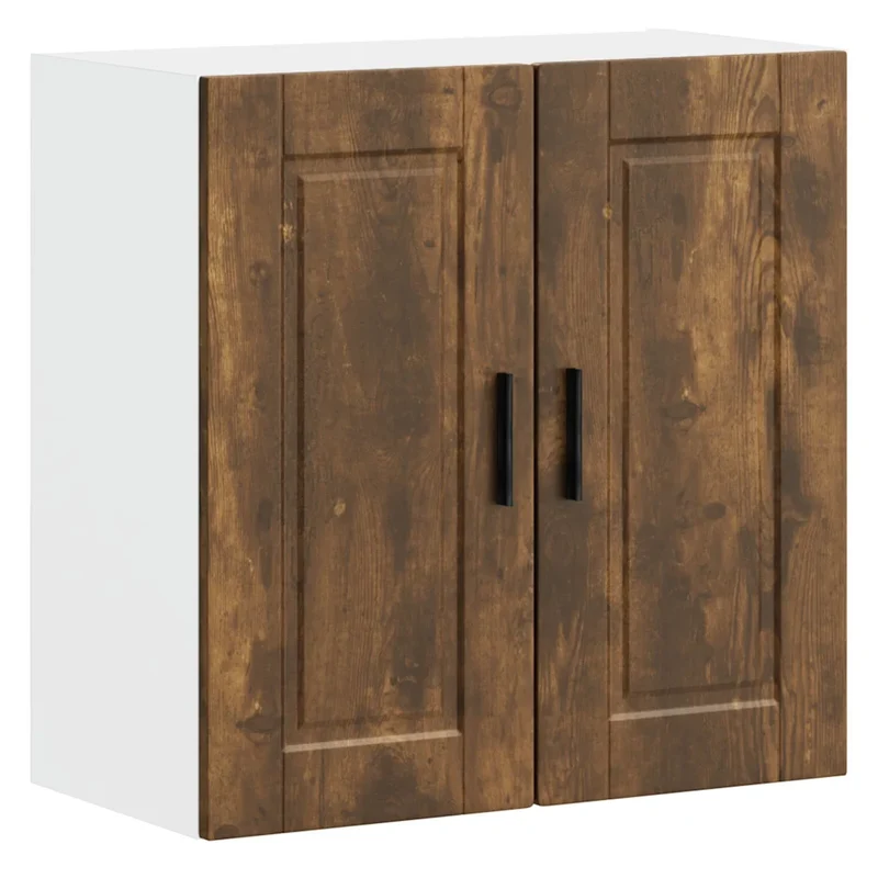 Armoire murale de cuisine espace de rangement 60 x 31 x 60 cm style moderne en bois d'ingénierie chêne fumé 02_0050367