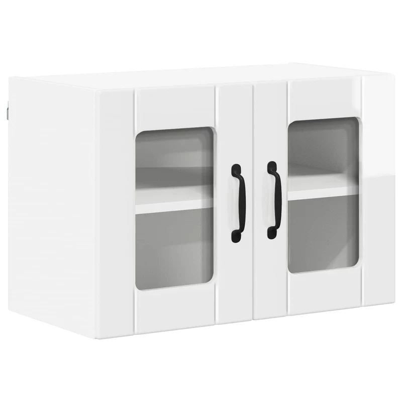 Armoire de cuisine moderne avec rangement pratique 60 x 31 x 40 cm en bois d'ingénierie blanc brillant 02_0053992