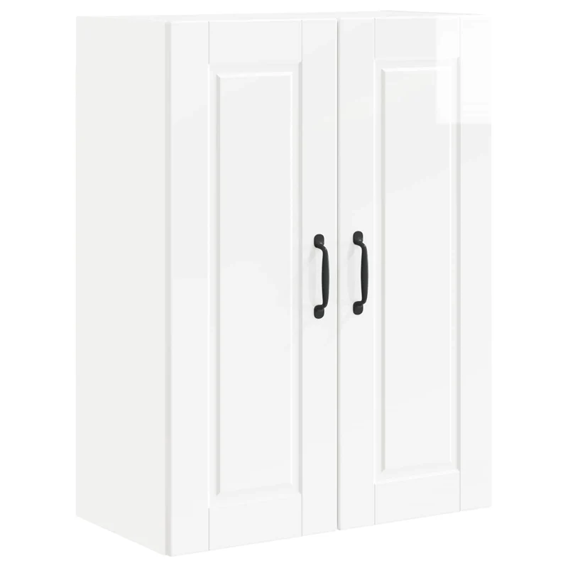 Armoire de cuisine murale moderne rangement efficace 60 x 31 x 80 cm en bois d'ingénierie blanc brillant 02_0054392