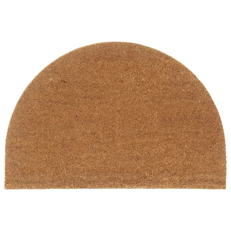 Tapis de porte naturel demi-rond 60 x 90 cm antidérapant usages intérieur extérieur finition touffeté en fibre de coco naturel 02_0046178