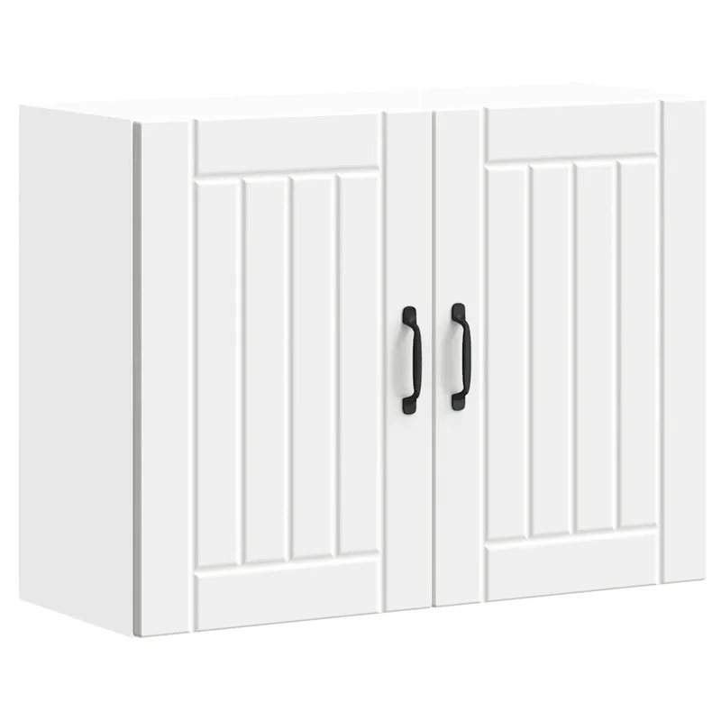 Armoire murale de cuisine Lucca 80 x 31 x 60 cm rangement optimal design mural en bois d'ingénierie blanc 02_0050172