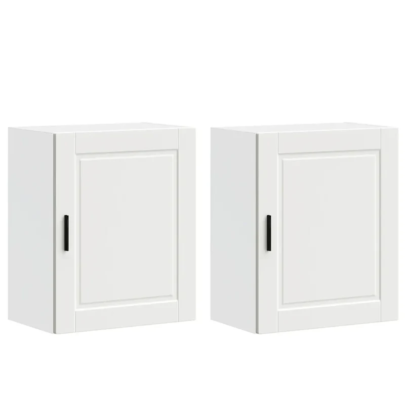 Lot de 2 armoires murales de cuisine optimisent espace rangement 50 x 31 x 60 cm en bois d'ingénierie blanc 02_0050343