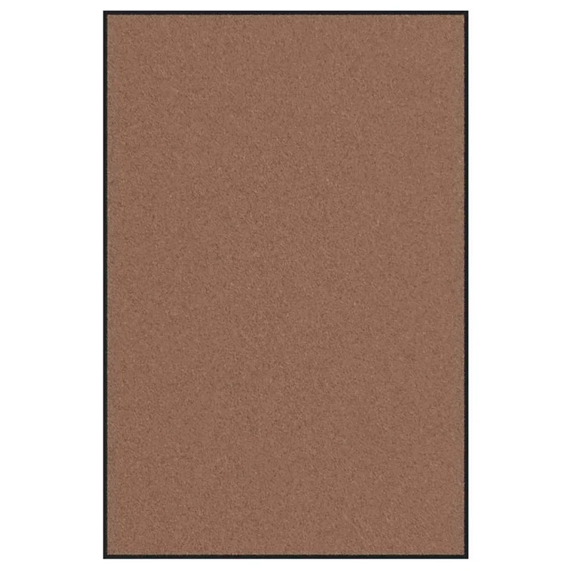 Tapis d'entrée rectangulaire moderne 120 x 180 cm design écolo antidérapant en polyamide marron 02_0057980