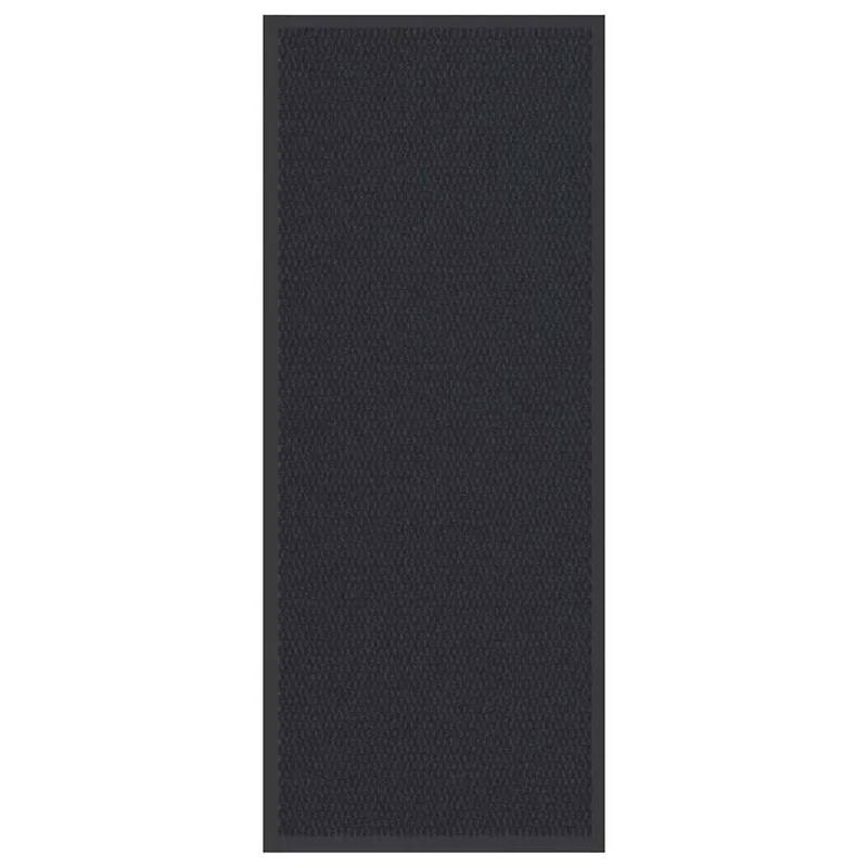 Paillasson noir antidérapant flexible 60 x 150 cm design moderne intérieur extérieur en PP noir 02_0058106