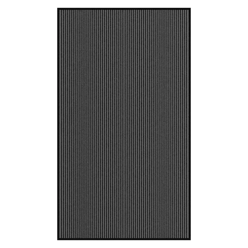 Paillasson à rayures antidérapant flexible intérieur extérieur 115 x 200 cm en PP noir 02_0058143
