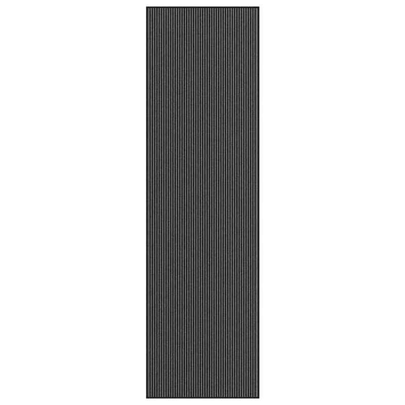 Paillasson à rayures pour entrée intérieur extérieur 115 x 400 cm antidérapant durable style moderne en PP noir 02_0058145