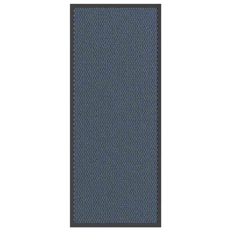 Paillasson d'entrée antidérapant 60 x 150 cm absorbant durable style moderne en PP bleu 02_0058117