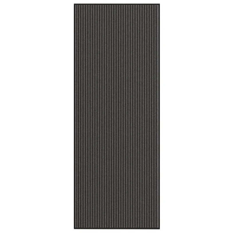 Paillasson rayé antidérapant intérieur extérieur 115 x 300 cm en PP noir 02_0058144