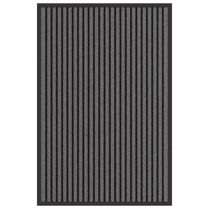 Tapis d'entrée rectangulaire moderne 60 x 90 cm design minimaliste base antidérapante en polypropylène noir 02_0058138