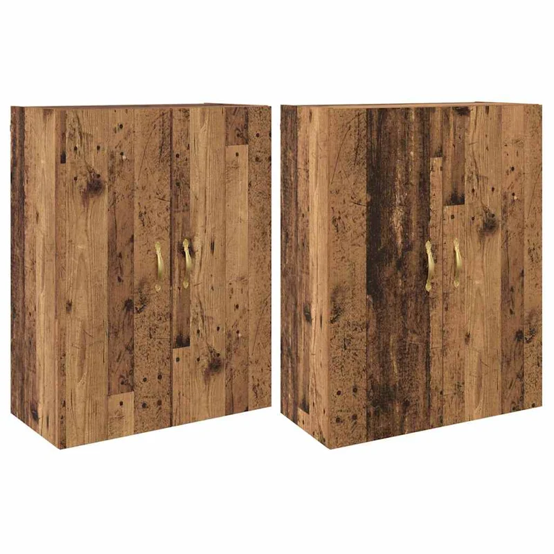 Lot de 2 armoires murales modernes praticité design épuré salon 69,5 x 34 x 90 cm en bois ancien 02_0056043
