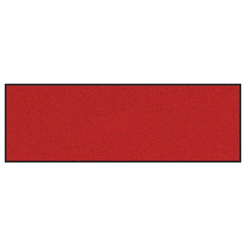 Tapis d'entrée rectangulaire moderne 60 x 180 cm adapté intérieur extérieur base antidérapante en polyamide rouge 02_0057991