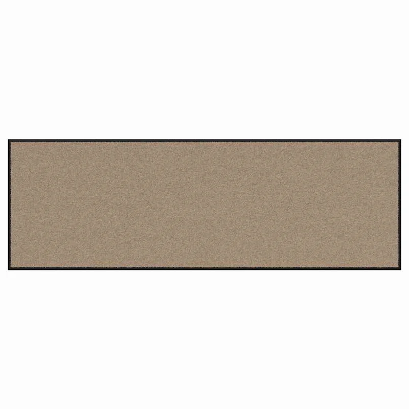 Tapis d'entrée rectangulaire moderne 60 x 180 cm base antidérapante design cosy en polyamide beige 02_0057985