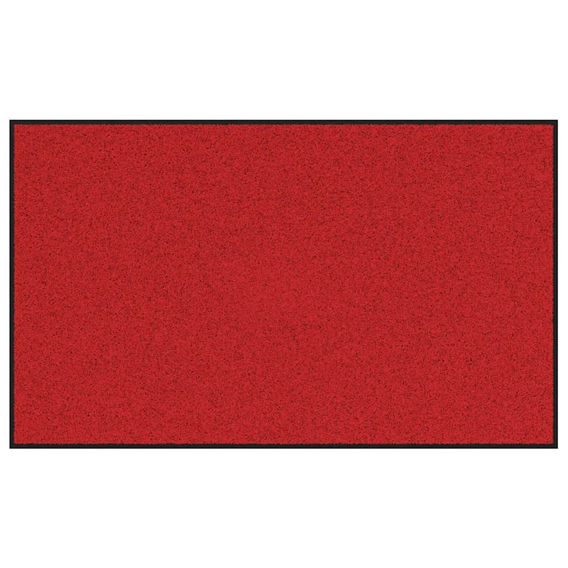 Tapis d'entrée rectangulaire moderne 90 x 150 cm antidérapant usage intérieur ambiance chaleureuse en polyamide rouge 02_0057992