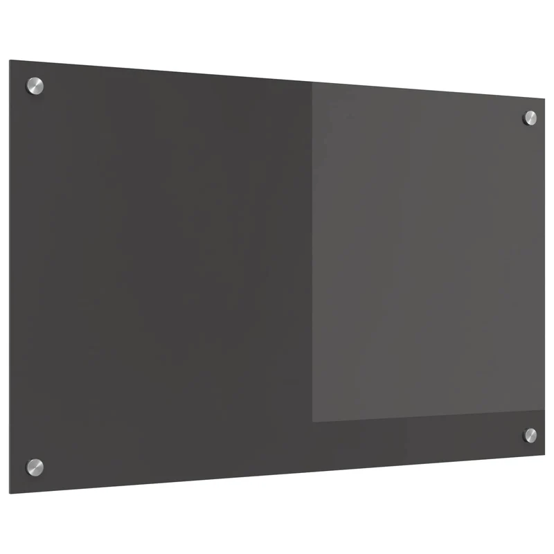 Dosseret de cuisine moderne 80 x 50 cm résistant à la chaleur design épuré en verre trempé gris foncé 02_0058451