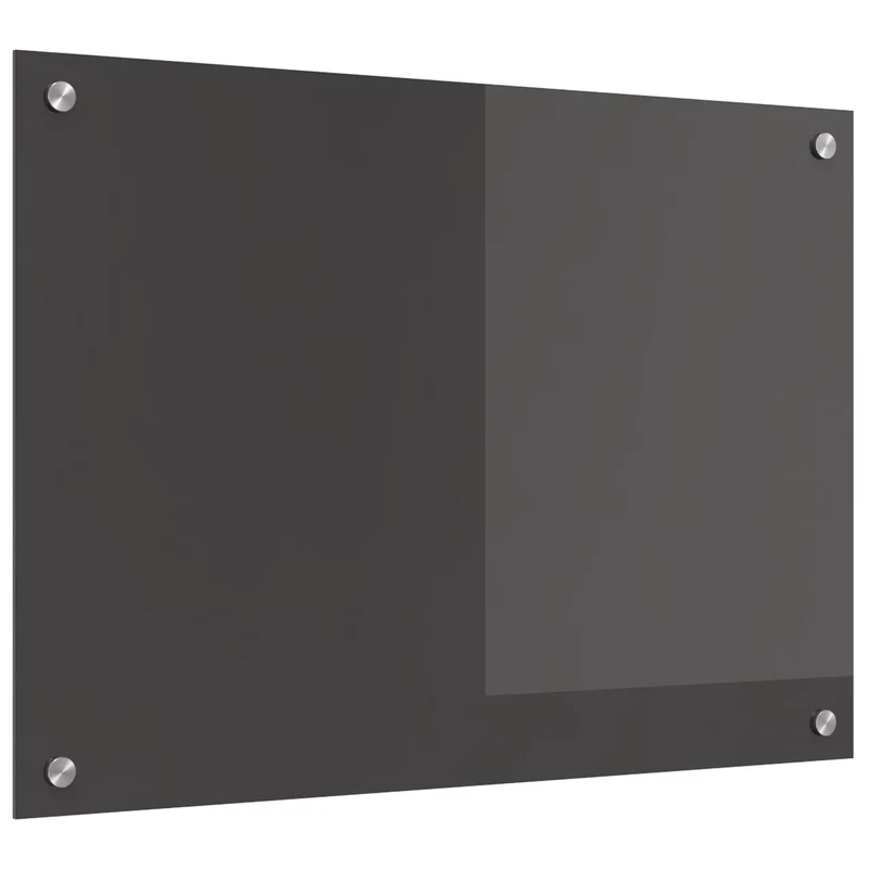 Dosseret de cuisine moderne 70 x 50 cm thermorésistant design épuré facile à installer en verre trempé gris foncé 02_0058448