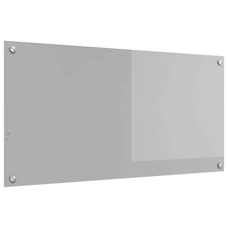 Dosseret de cuisine moderne 100 x 50 cm durable avec 4 trous pré-percés en verre trempé gris clair 02_0058445