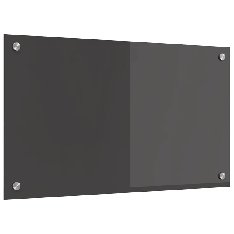 Dosseret de cuisine moderne 70 x 40 cm résistant à la chaleur facile à installer style épuré en verre trempé gris foncé 02_0058447