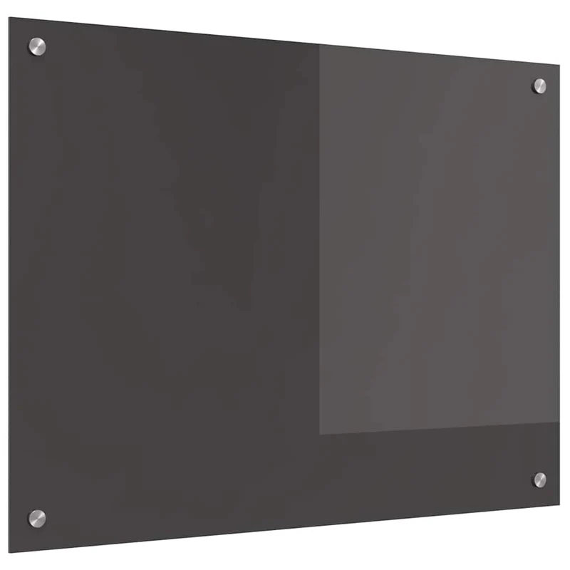 Dosseret de cuisine moderne 80 x 60 cm résistant à la chaleur design épuré en verre trempé gris foncé 02_0058452