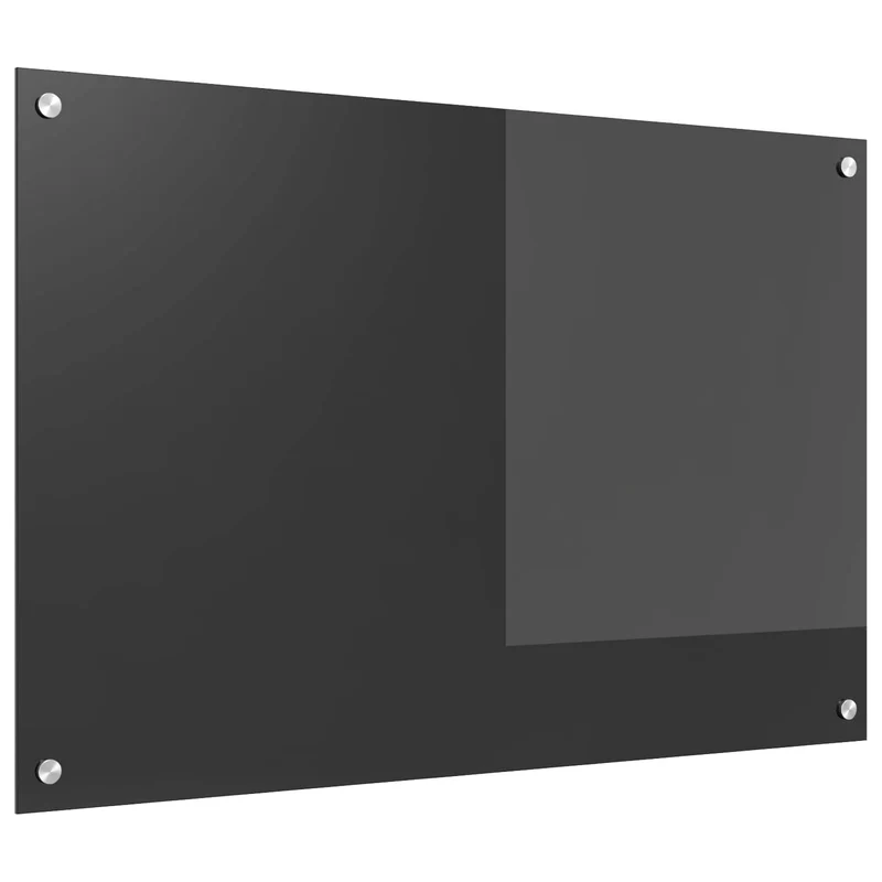 Dosseret de cuisine moderne 90 x 60 x 0,6 cm résistant chaleur installation facile en verre trempé gris foncé 02_0058455