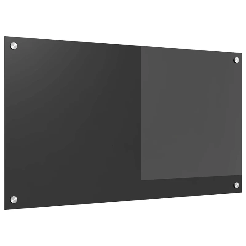 Dosseret de cuisine moderne 90 x 50 cm protection murale thermorésistante épurée en verre trempé gris foncé 02_0058454