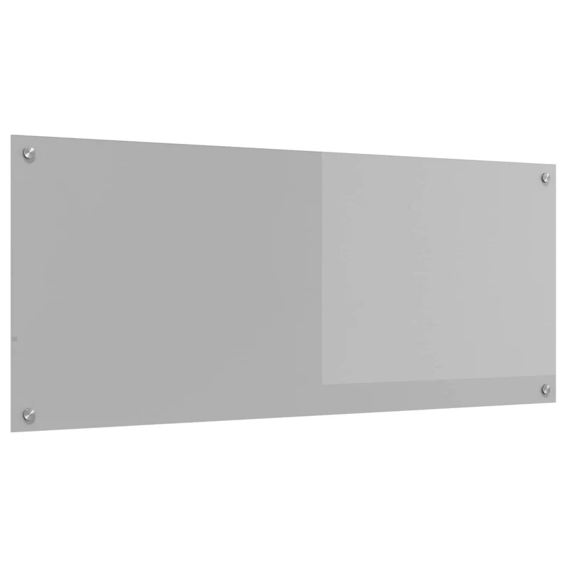 Dosseret de cuisine moderne 120 x 50 cm résistant à la chaleur facile à installer en verre trempé gris clair 02_0058482