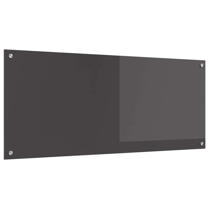 Dosseret de cuisine moderne thermorésistant 120 x 50 x 0,6 cm design épuré en verre trempé gris foncé 02_0058487