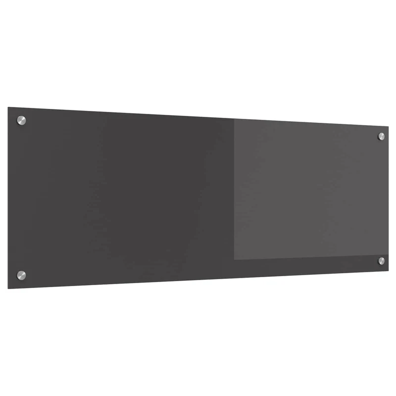 Dosseret de cuisine moderne design épuré 110 x 40 x 0,6 cm thermorésistant facile à installer en verre trempé gris foncé 02_0058483