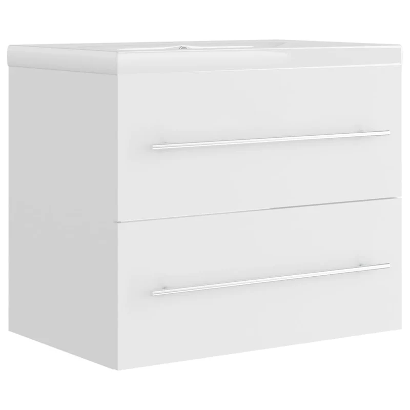 Armoire d'évier avec lavabo intégré 60 x 38,5 x 48 cm blanc aggloméré 02_0006423