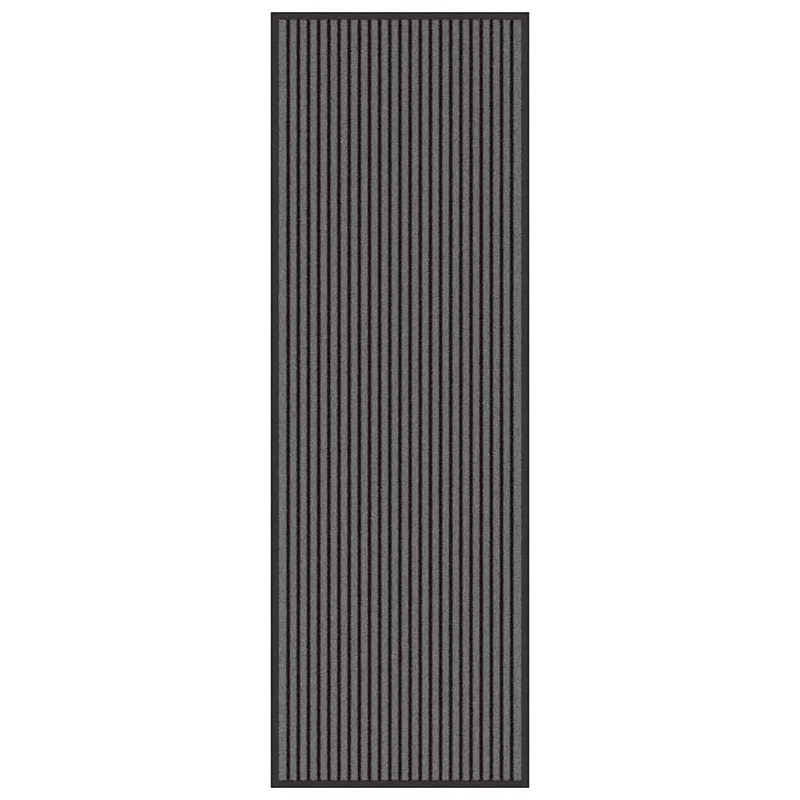 Tapis d'entrée rectangulaire moderne antidérapant 60 x 180 cm en polypropylène noir 02_0058139
