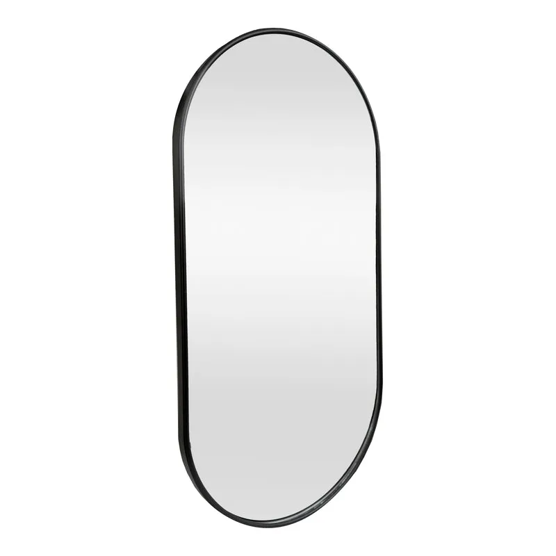 Miroir mural ovale 40 x 80 cm noir mat 03_0007957