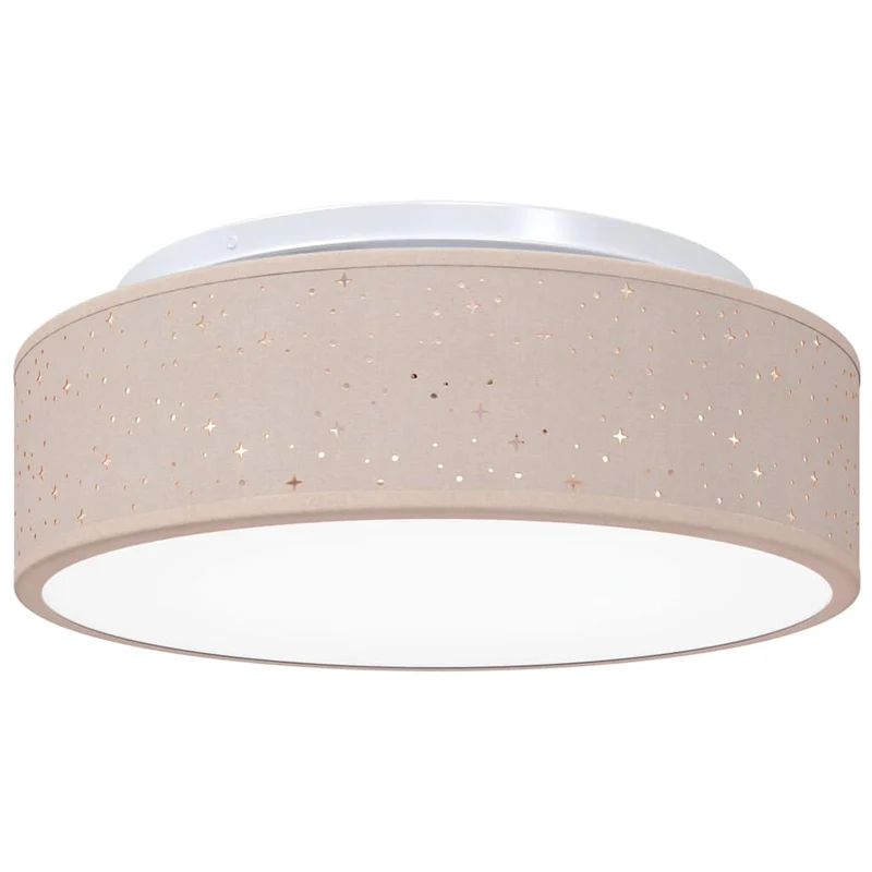 Lampe de plafond moderne projecteur ajustable 38 x 38 x 13,5 cm en tissu taupe 02_0058432