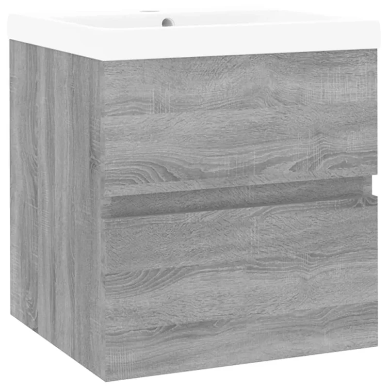 Meuble lavabo avec bassin intégré sonoma 41 x 38,5 x 45 cm gris bois d'ingénierie 02_0006886