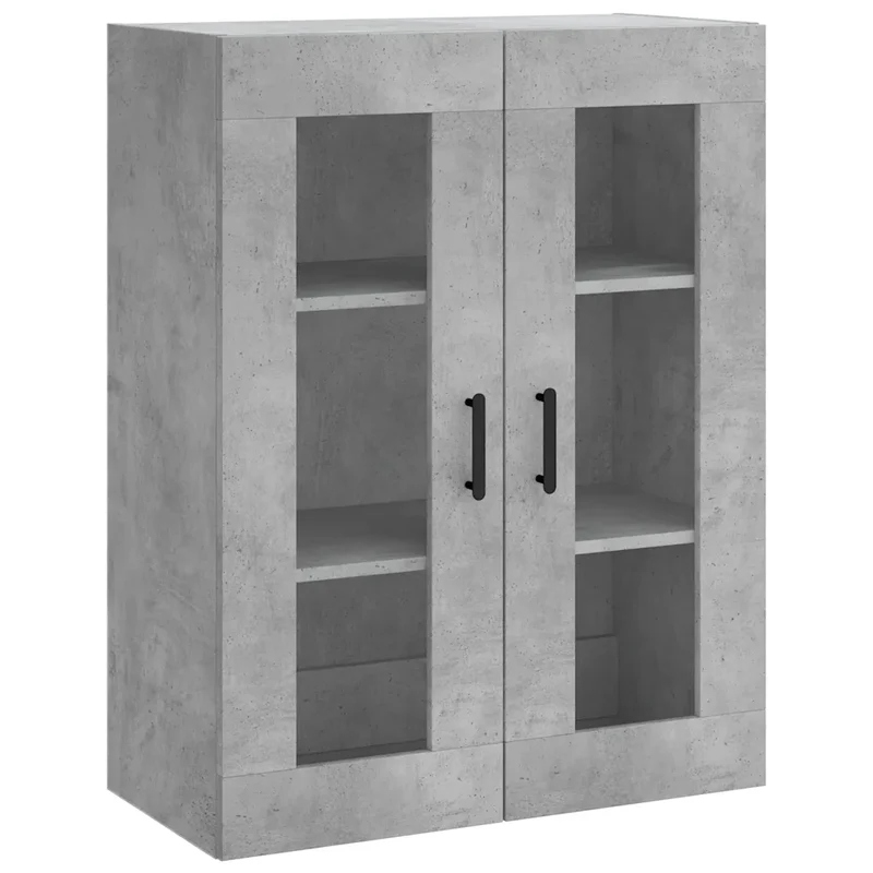 Armoire murale design pratique rangement haut 69,5 x 34 x 90 cm en bois d'ingénierie gris béton 02_0048632