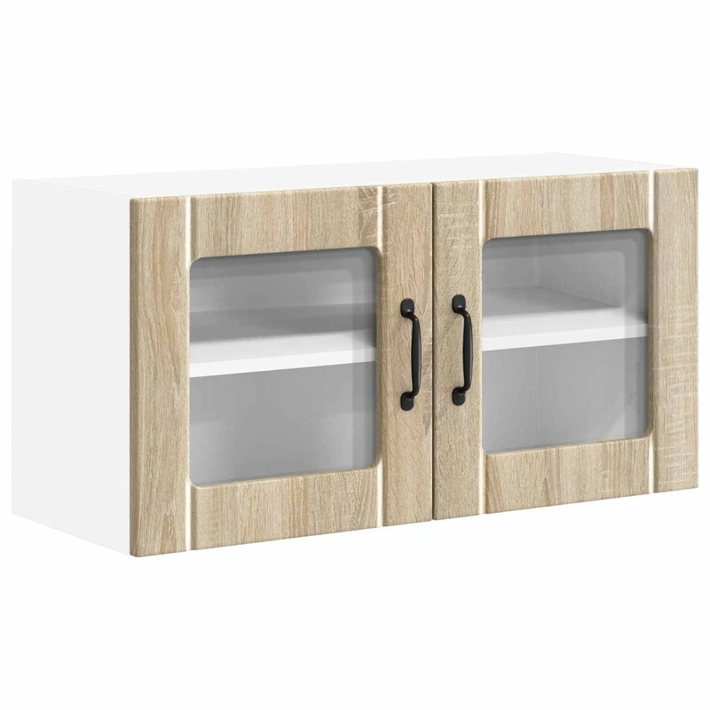 Armoire de cuisine moderne rectangulaire rangement pratique 80 x 31 x 40 cm en bois d'ingénierie chêne sonoma 02_0053966