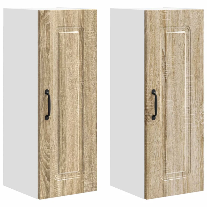Lot de 2 armoires de cuisine modernes grand espace de rangement 30 x 31 x 80 cm en bois d'ingénierie chêne sonoma 02_0053688