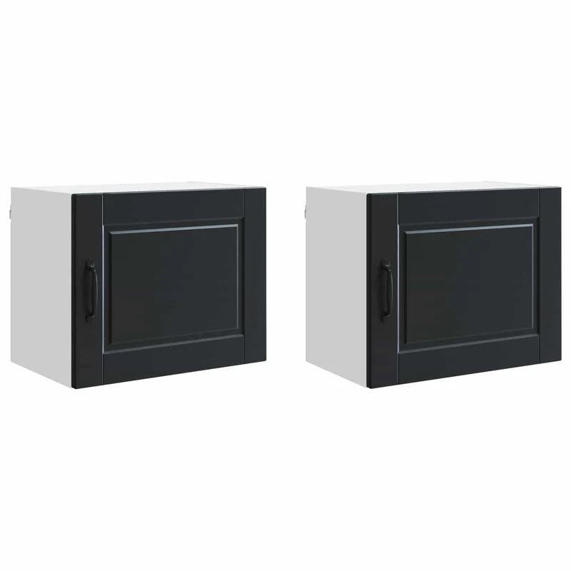 Lot de 2 armoires murales de cuisine pratiques modernes 50 x 31 x 40 cm en bois d'ingénierie noir 02_0054244