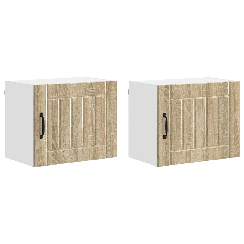 Lot de 2 armoires murales de cuisine modernes rangement pratique 50 x 31 x 40 cm en bois d'ingénierie chêne sonoma 02_0053928