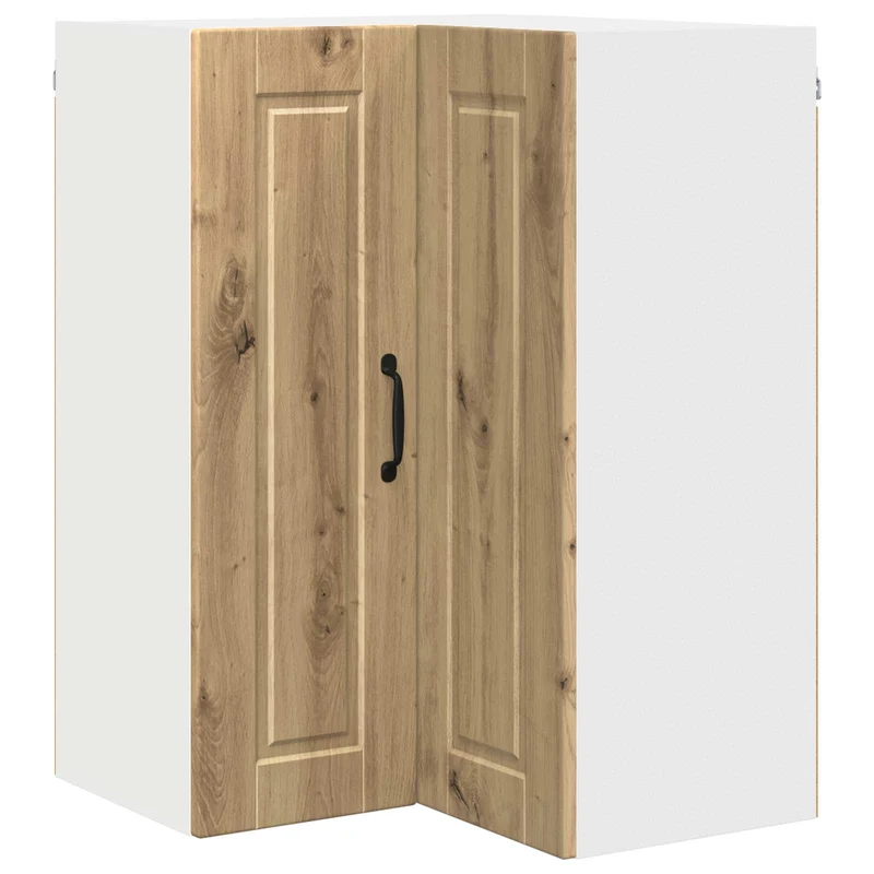 Armoire de cuisine murale moderne avec 3 étagères 57 x 57 x 80 cm en bois d'ingénierie chêne artisanal 02_0054427