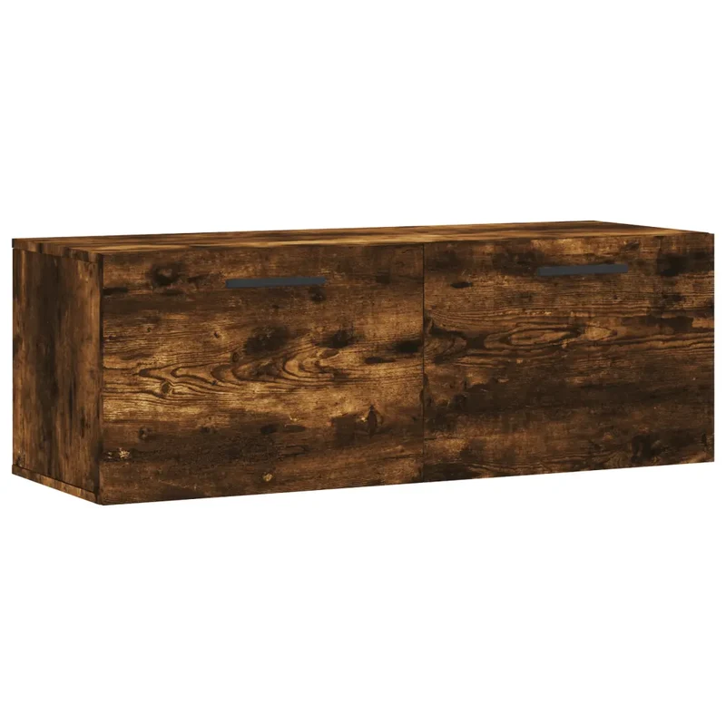 Armoire murale design fonctionnelle rangement décoratif 100 x 36,5 x 35 cm en bois d'ingénierie chêne fumé 02_0048896