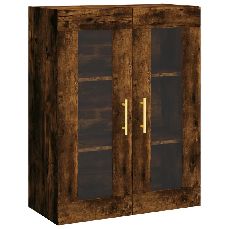 Armoire murale en bois d'ingénierie chêne fumé 69,5 x 34 x 90 cm rangement pratique design élégant 02_0048621