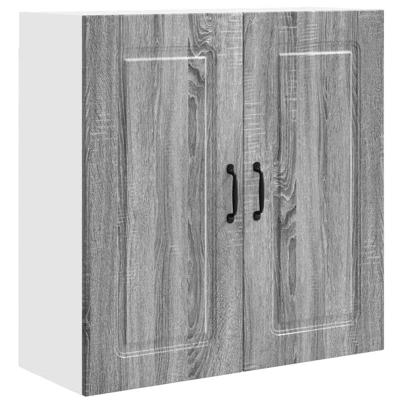 Armoire de cuisine rectangulaire moderne grand espace de rangement 80 x 31 x 80 cm en bois d'ingénierie gris sonoma 02_0053739